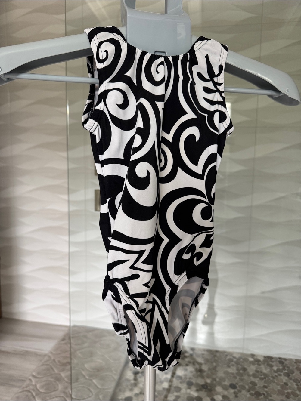 Garland Black & White Swirl Gymnastics Leotard CM